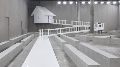 Prada catwalk house seen from behind