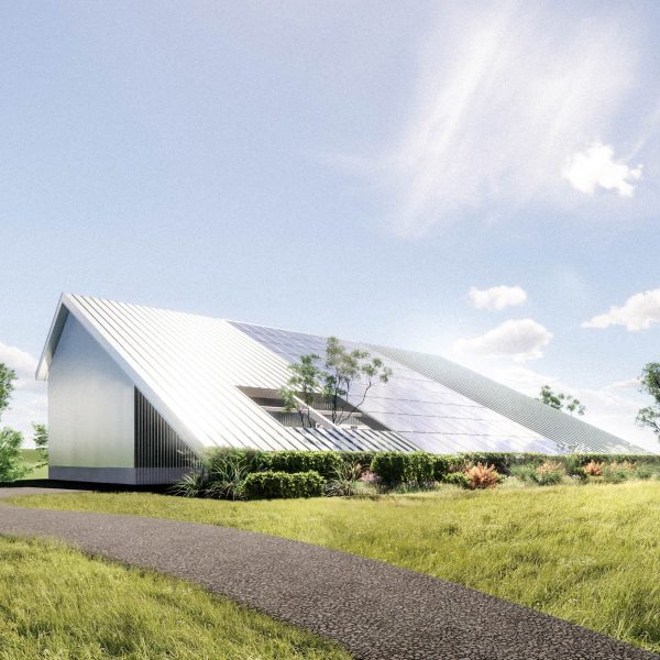 Metal-clad pavilion rendering