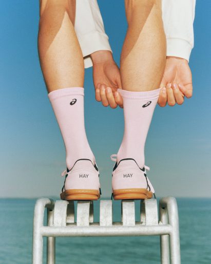 Pink Hay trainers with matching socks