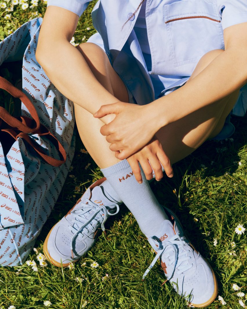 Blue trainers with matching socks