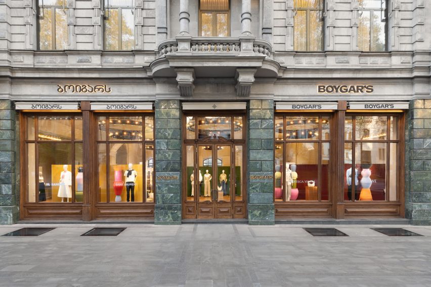 Facade of Boygars store in Tbilisi by Halleroed