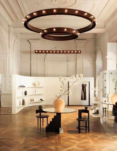 Bronze circular chandeliers in Boygars store Tbilisi