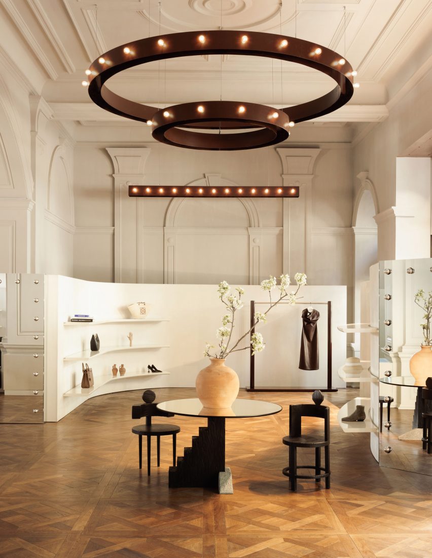 Bronze circular chandeliers in Boygars store Tbilisi