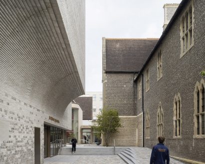 Walkway beside Brighton College performing arts centre by Krft
