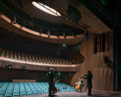 Walnut-lined theatre