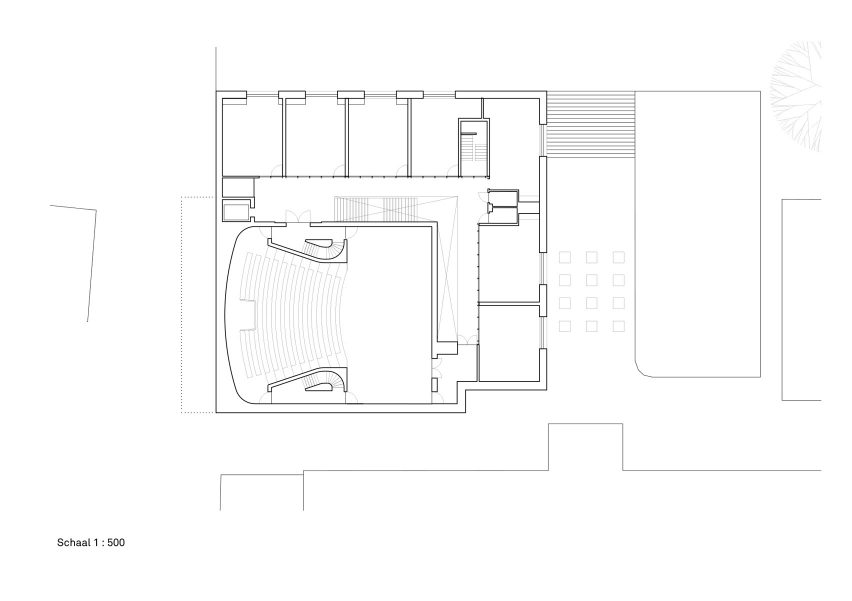 Floor plan of Brighton College performing arts centre by Krft