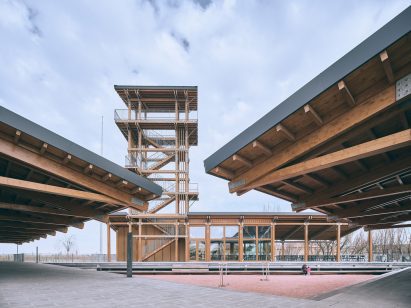 Wooden viewing tower
