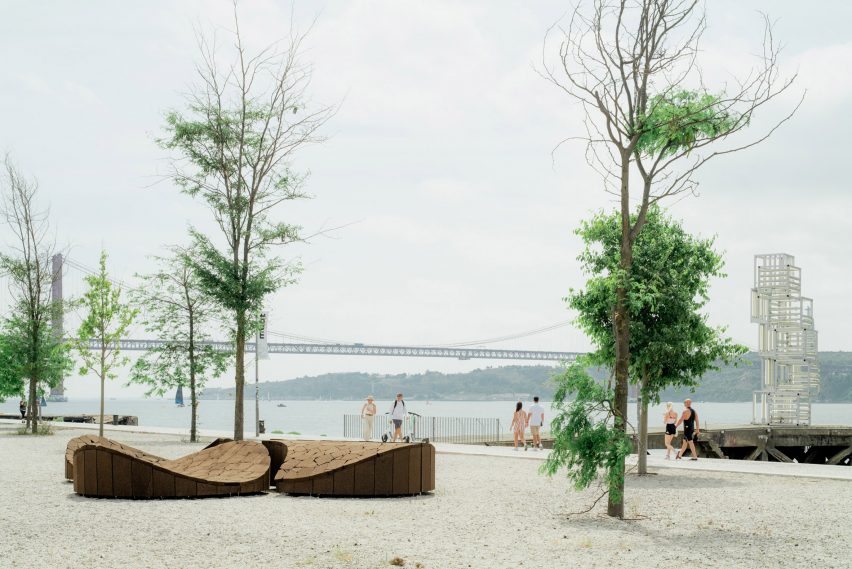 View of cork seat in Lisbon