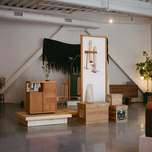 wooden furniture and wall hangings