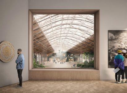 Render interior of The Municipal Museum of Contemporary Art in Belgium