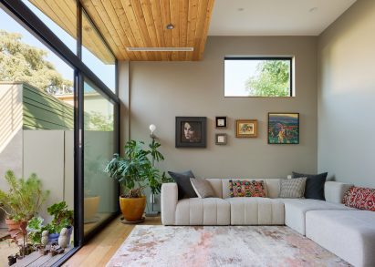 Living room with L-shaped sofa