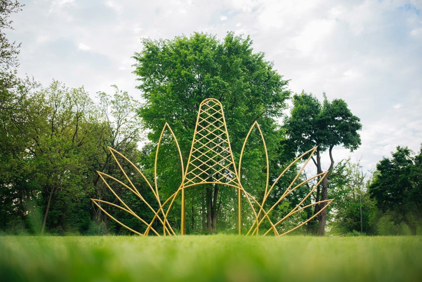 An installation in grass