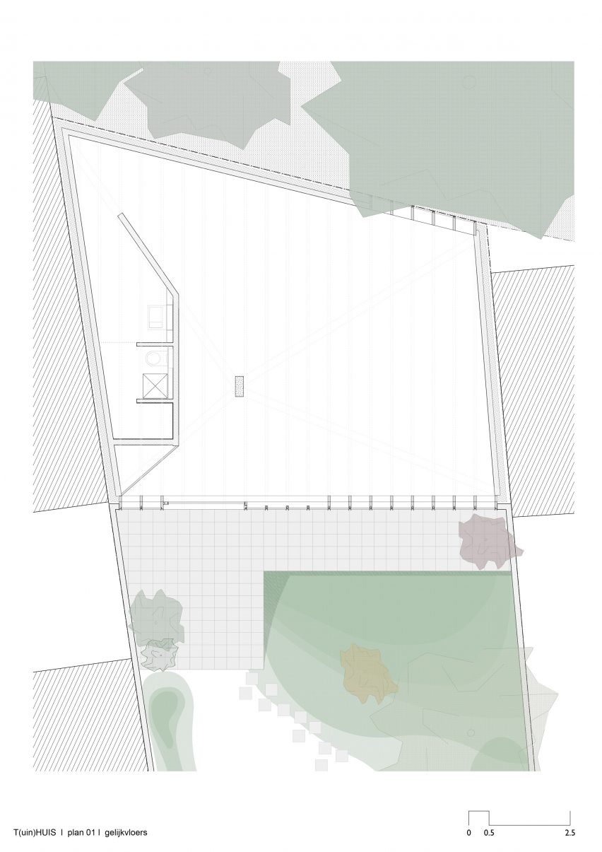 Plan of T(uin)Huis Atelier by Atelier Janda Vanderghote