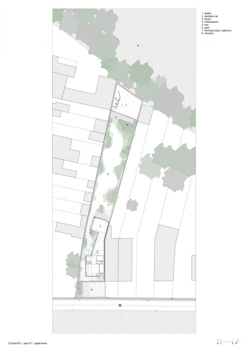 Site plan of T(uin)Huis Atelier by Atelier Janda Vanderghote
