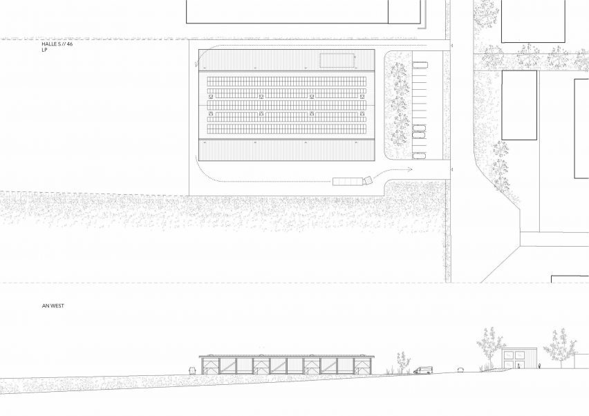 Site plan of Halle S 46 by Aretz Dürr Architektur