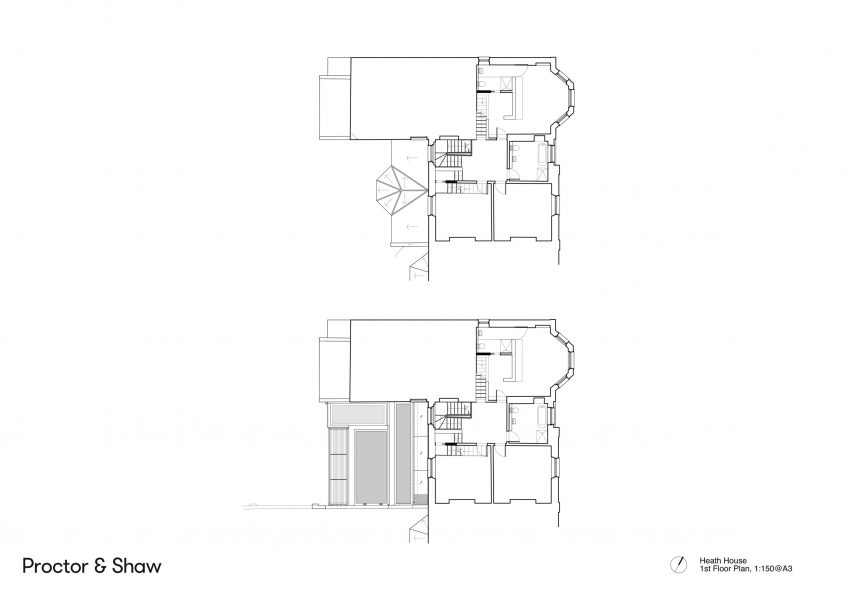 First floor plan of Heath House by Proctor and Shaw