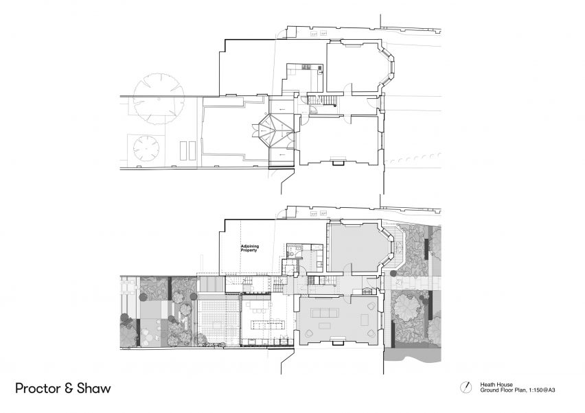 Ground floor plan of Heath House by Proctor and Shaw