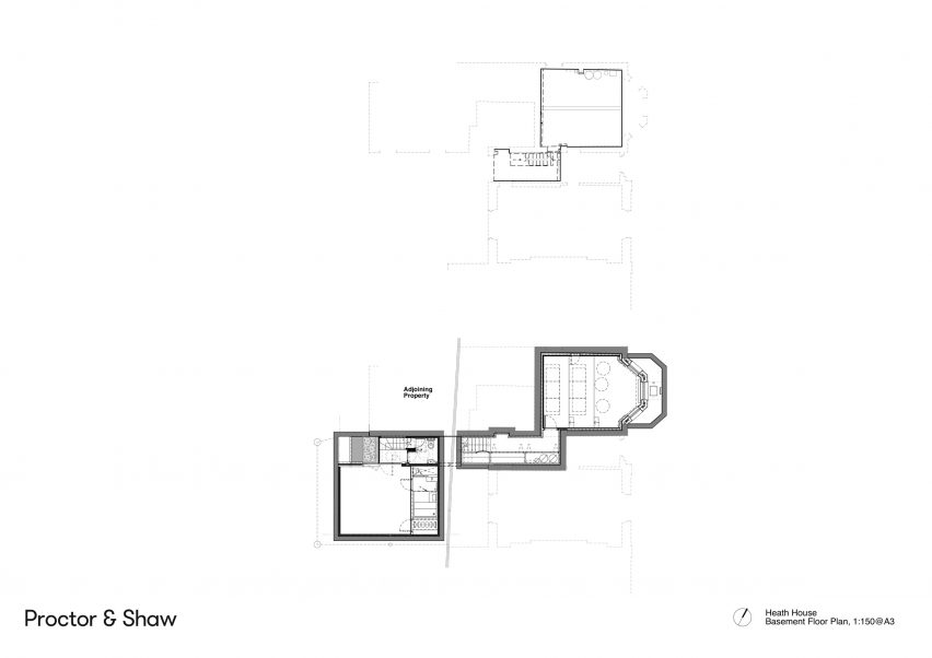 Basement plan of Heath House by Proctor and Shaw