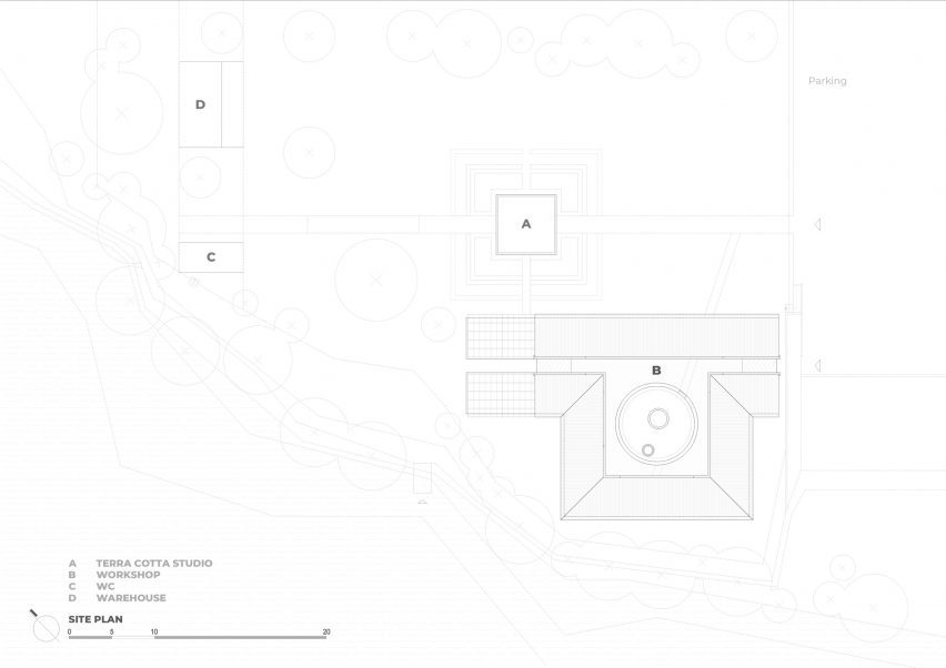 Site plan of Terra Cotta Workshop by Tropical Space