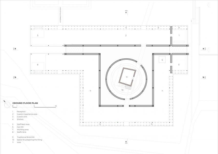 Ground floor plan Terra Cotta Workshop by Tropical Space