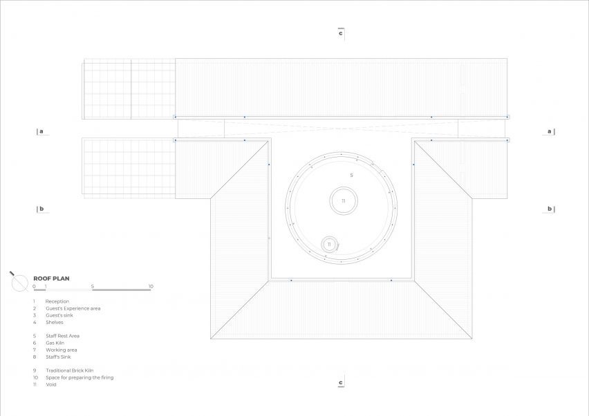 Roof plan of Terra Cotta Workshop by Tropical Space
