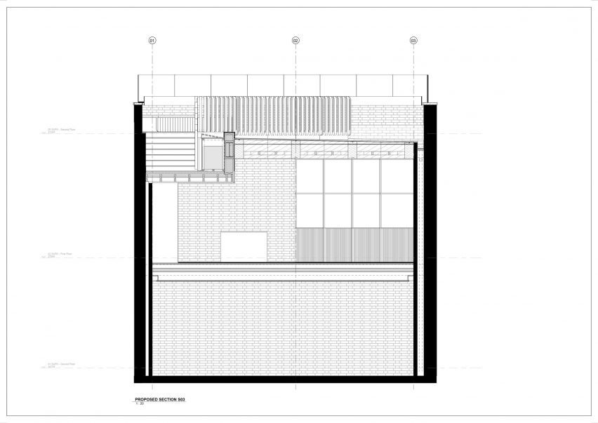 Section of Fitzrovia office by SPPARC