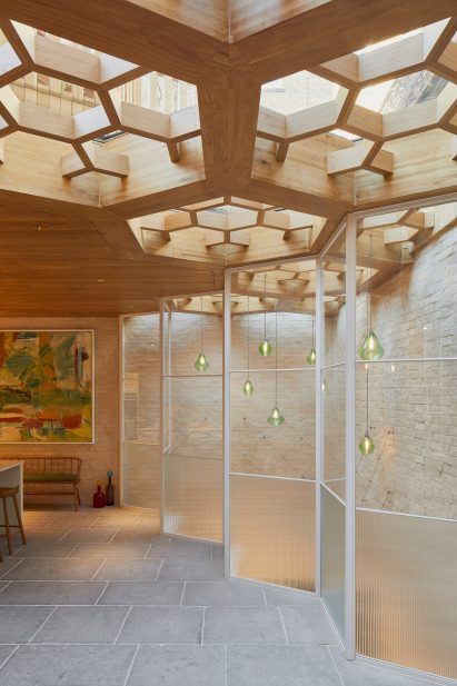 Office with honeycomb-like roof
