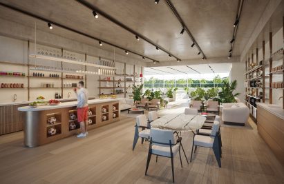 Rendering of the men's first-team building by Foster + Partners
