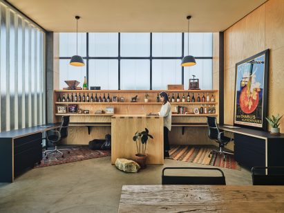 Interior space with desks