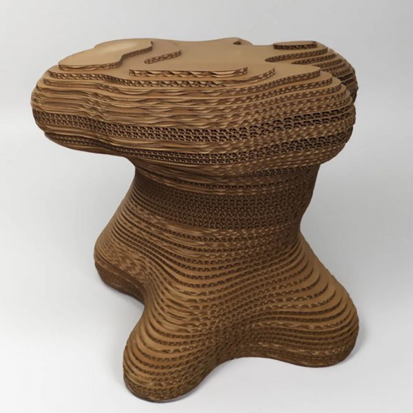 Design model made out of layered cardboard