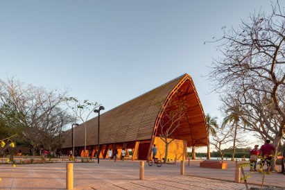 Thatched roof public space