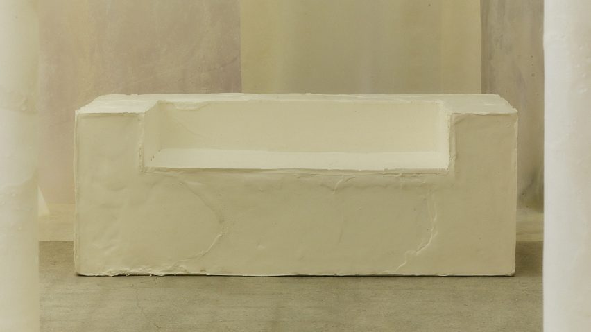 Bioplastic sofa from White Utopia installation by Natural Material Studio at 3 Days of Design 2024