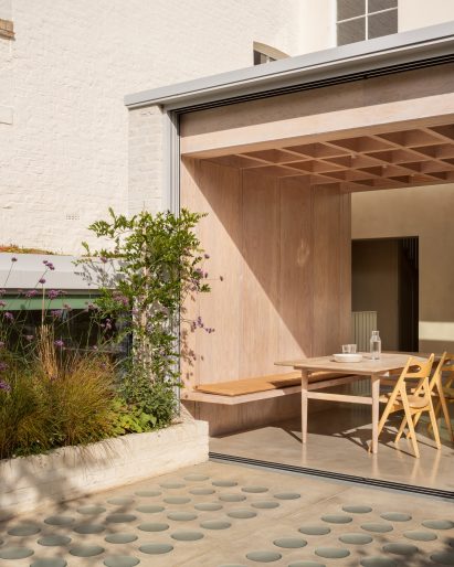 View into dining area within Heath House in London