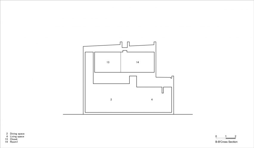 Section of House in Tsurumi-ku by FujiwaraMuro Architects