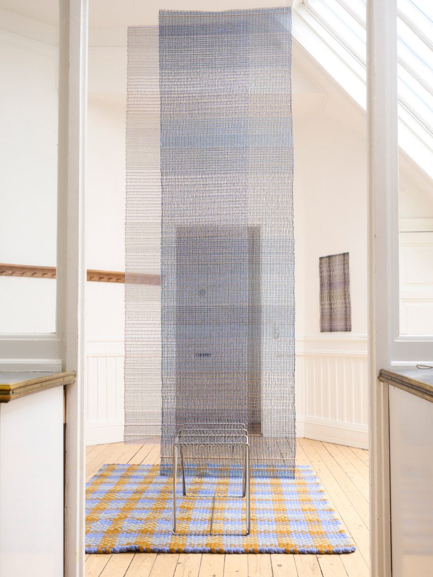 Textile by Plain Weavers and rug by Lisa Darland at NoDe exhibition by House of Nordic Design