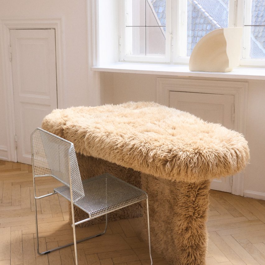 Studio Kasa Kasa's fur-covered desk