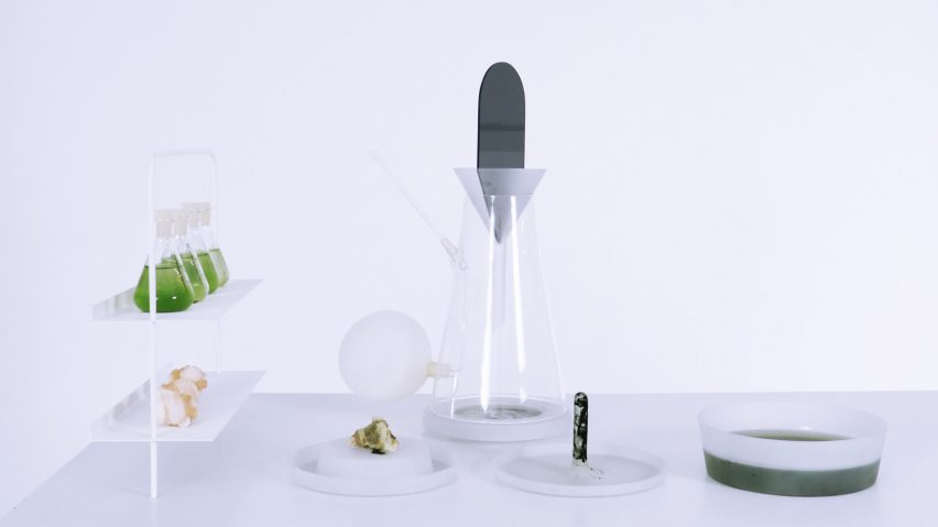 Lab equipment on white background