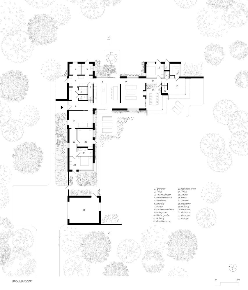 Second floor plan of Ljunghusen house by Johan Sundberg Arkitektur