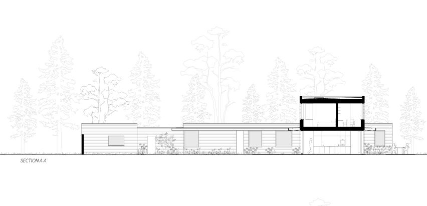 Section of Ljunghusen house by Johan Sundberg Arkitektur