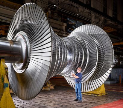 Inspection of low pressure steam turbine rotor,