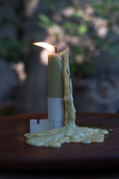 Concrete candle holder by Majdulin Nasrallah