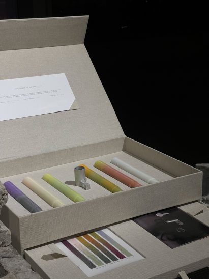 Box of candlesticks and candle holders by Majdulin Nasrallah
