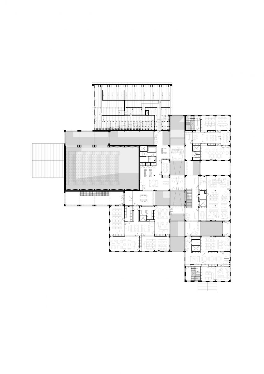 Second floor plan of Monio High School and Cultural Centre by AOR Architects