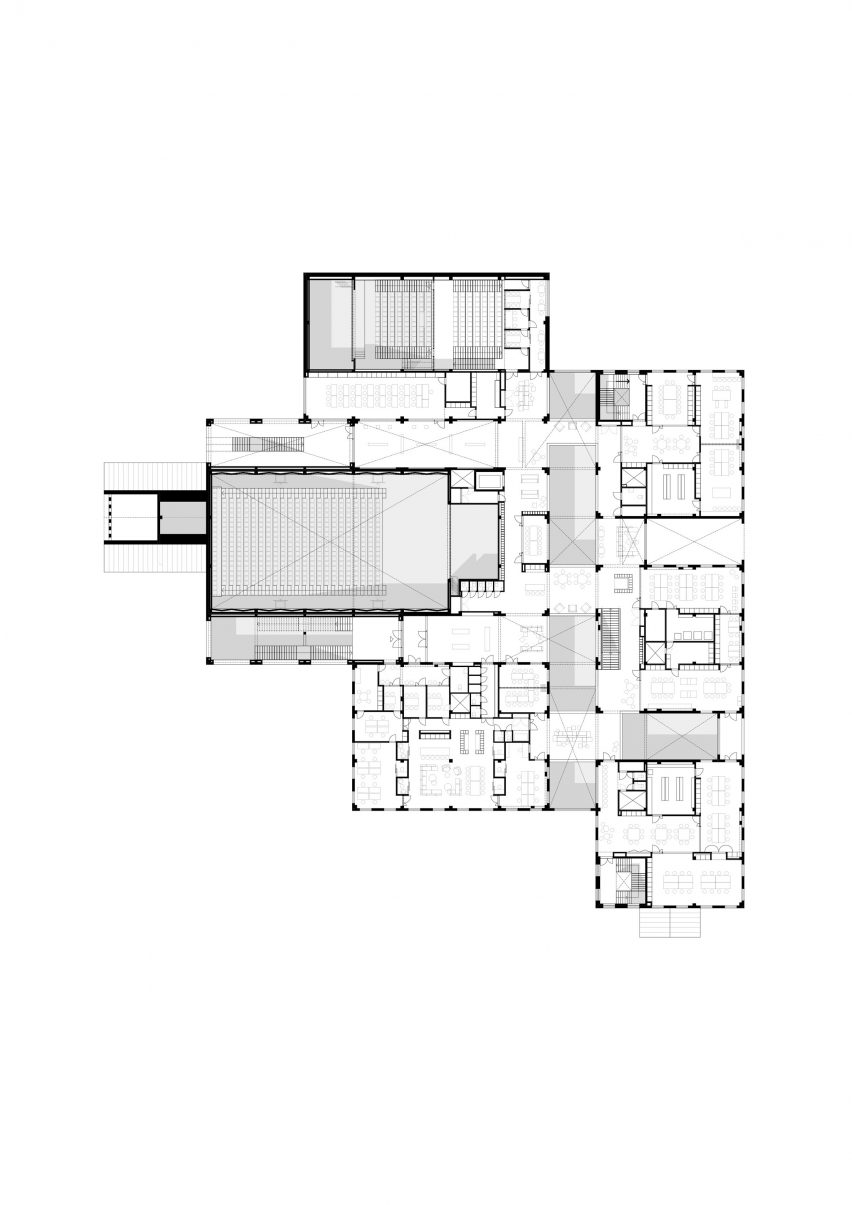 First floor plan of Monio High School and Cultural Centre by AOR Architects