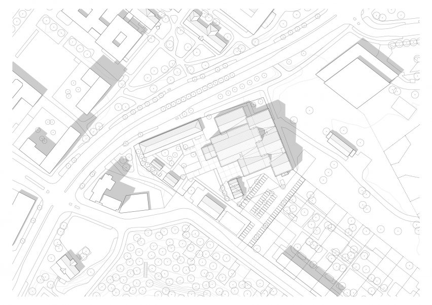 Site plan of Monio High School and Cultural Centre by AOR Architects
