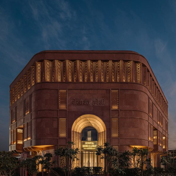 Studio Lotus wraps stone lattices around museum-cum-jewellery store in Jaipur