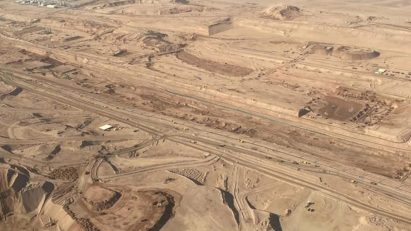 Aerial photos of The Line in Neom