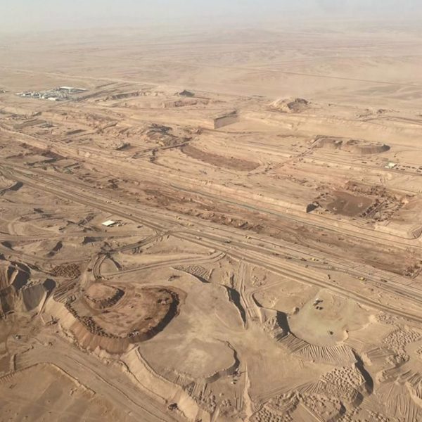 Aerial photos of The Line in Neom