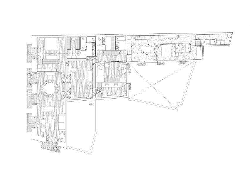 Plan of Madrid apartment by Lucas y Hernandez Gil