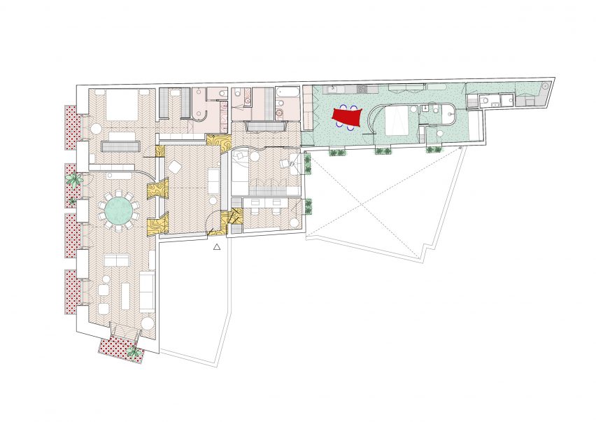 Plan of Madrid apartment by Lucas y Hernandez Gil